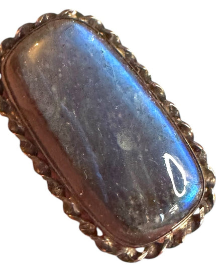 Elegant antique Labradororite Scottish Brooch sterling silver 925