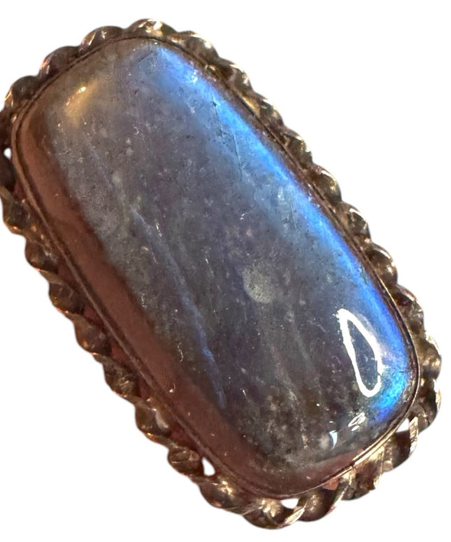 Elegant antique Labradororite Scottish Brooch sterling silver 925