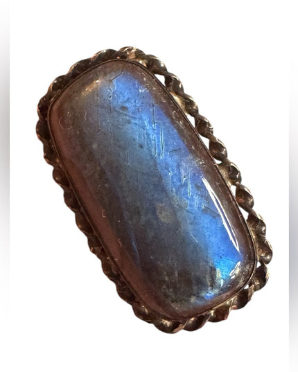 Elegant antique Labradororite Scottish Brooch sterling silver 925
