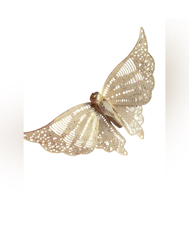 Gold Filigree vintage  filagree Butterfly Brooch