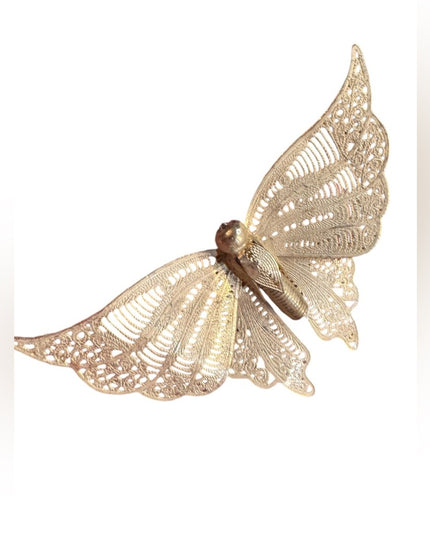 Gold Filigree vintage  filagree Butterfly Brooch