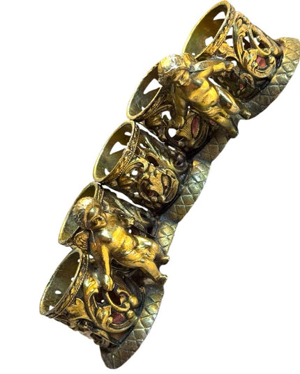 Vintage Gold antiqued finish Hollywood Regency Cherub lipstick Holder