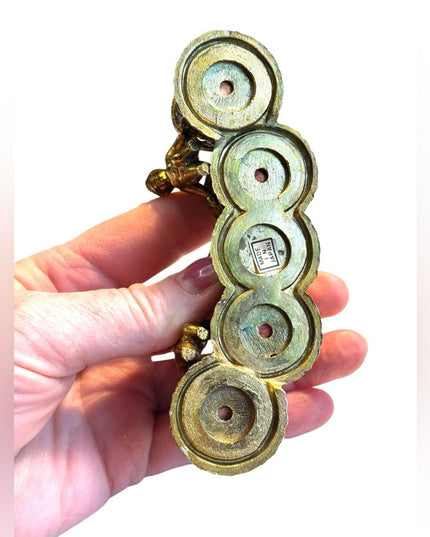 Vintage Gold antiqued finish Hollywood Regency Cherub lipstick Holder