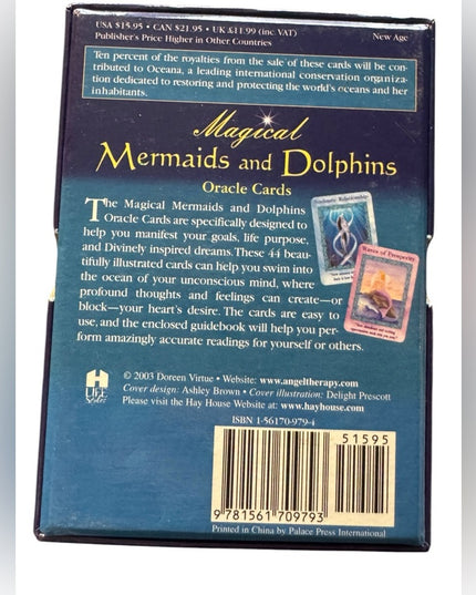 Doreen Virtue Oracle Cards - Mermaids and Dolphins C2003 Orig deck OOP