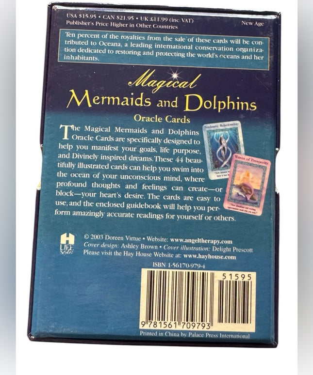 Doreen Virtue Oracle Cards - Mermaids and Dolphins C2003 Orig deck OOP