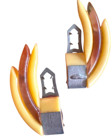 Antique Bakelite Art Deco shoe clips antique Celluloid Ladies Accessories