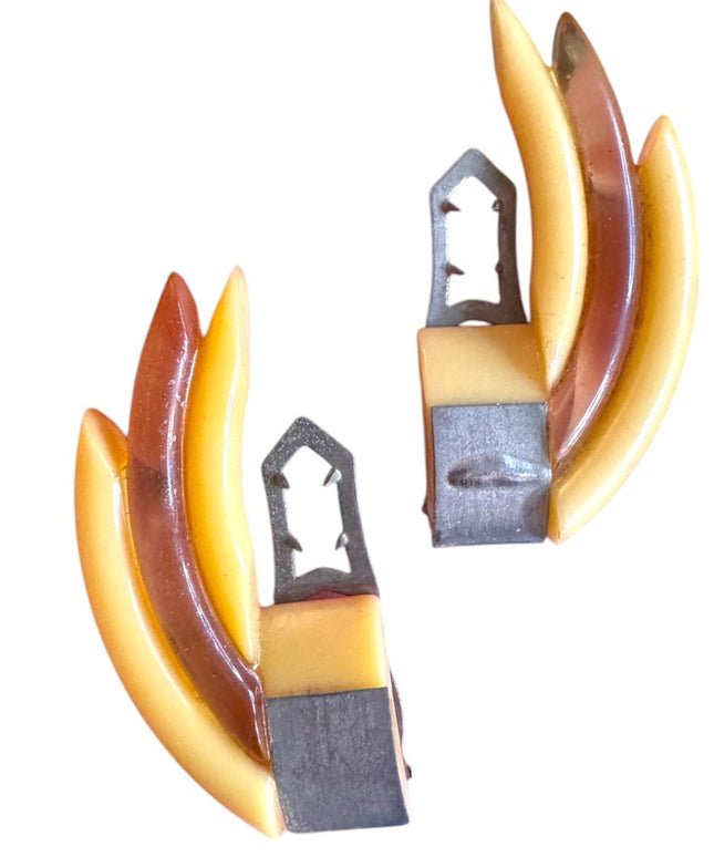 Antique Bakelite Art Deco shoe clips antique Celluloid Ladies Accessories