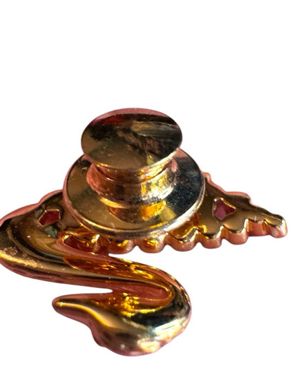 Swarovski Authentic Swan Lapel Pin, Goldtone and Rainbow Crystal Swan Brooch