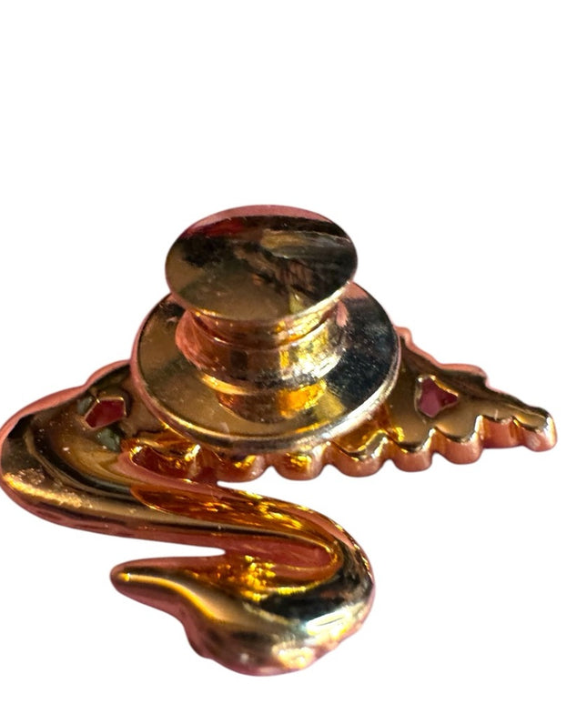 Swarovski Authentic Swan Lapel Pin, Goldtone and Rainbow Crystal Swan Brooch