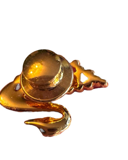 Swarovski Authentic Swan Lapel Pin, Goldtone and Rainbow Crystal Swan Brooch