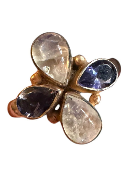 Elegant sterling silver 925 Purple amethyst moonstone Stone Ring Nicky Butler