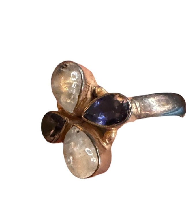 Elegant sterling silver 925 Purple amethyst moonstone Stone Ring Nicky Butler