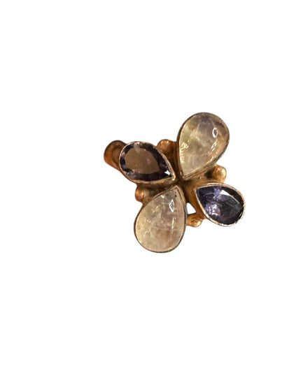Elegant sterling silver 925 Purple amethyst moonstone Stone Ring Nicky Butler