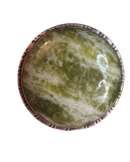 Vintage sterling Brooch, Connemara marble brooch, Victorian revival 1930s 925
