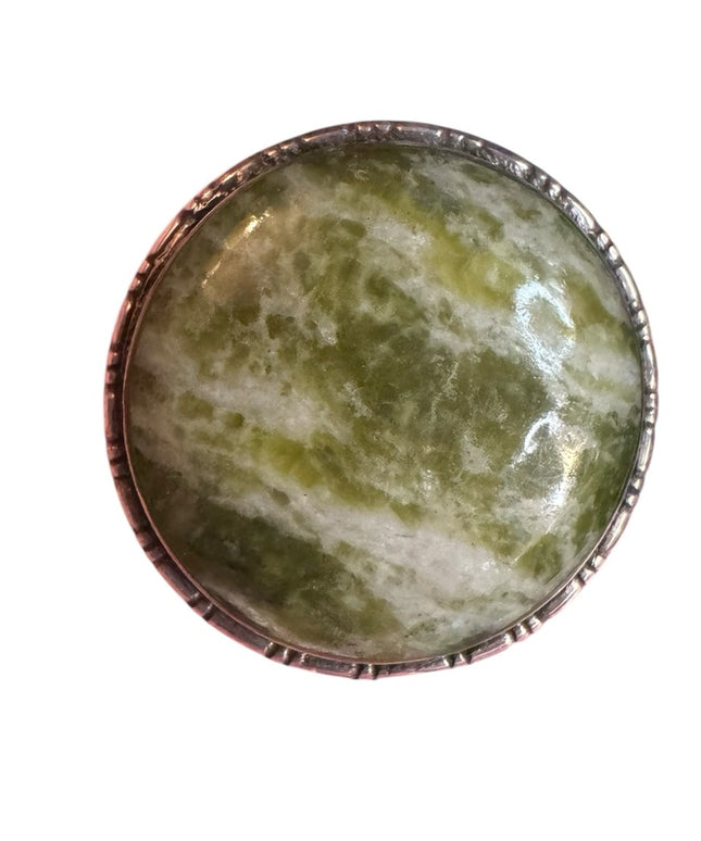 Vintage sterling Brooch, Connemara marble brooch, Victorian revival 1930s 925