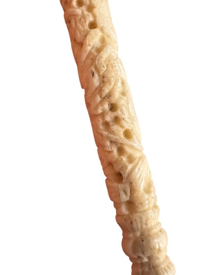 Intricately detail antique Carved early plastic needle toothpick Holder art deco