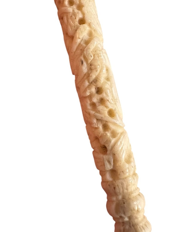 Intricately detail antique Carved early plastic needle toothpick Holder art deco