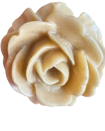 Vintage Heavily Carved Bakelite Rose pendant  Jewelry cream 1930s