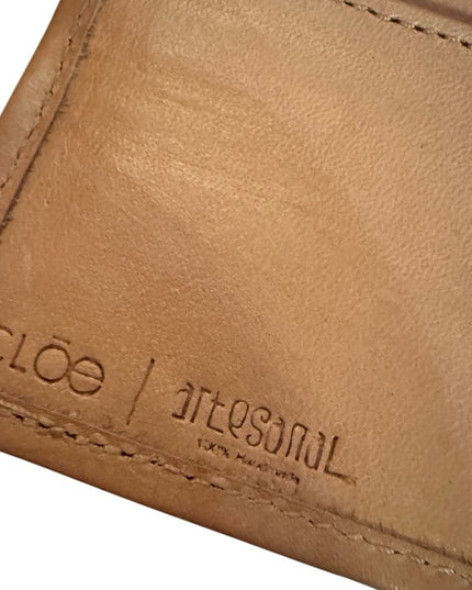 Vintage brown leather tooled Mexixo Embossed Leather wallet