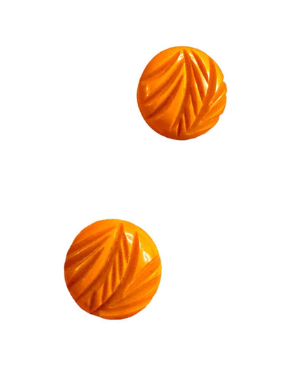 Vintage Yellow Bakelite screw back earrings 1950s Screw back