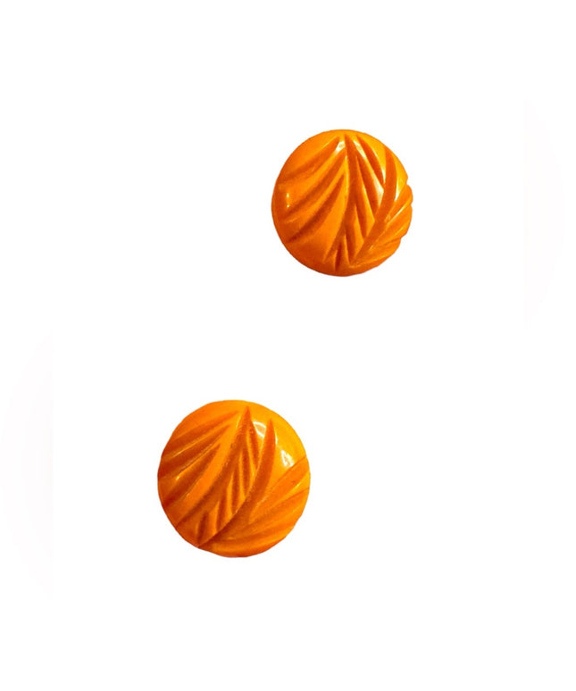 Vintage Yellow Bakelite screw back earrings 1950s Screw back