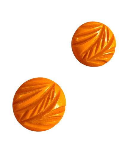 Vintage Yellow Bakelite screw back earrings 1950s Screw back