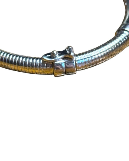 Elegant Sterling Silver 925 latched bangle Bracelet with CZ Accents Thailand
