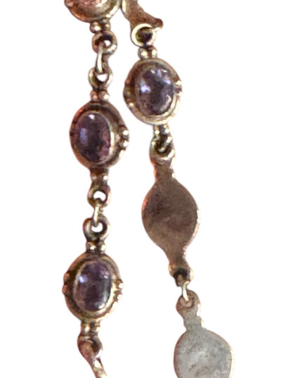Elegant Purple amethyst  Gemstone sterling silver 925 tennis Bracelet