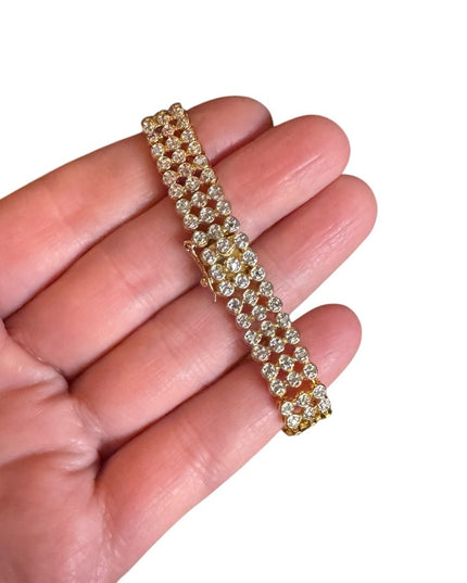Elegant sterling silver 925 18k gold plt CZ tennis Bracelet