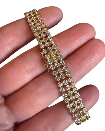Elegant sterling silver 925 18k gold plt CZ tennis Bracelet