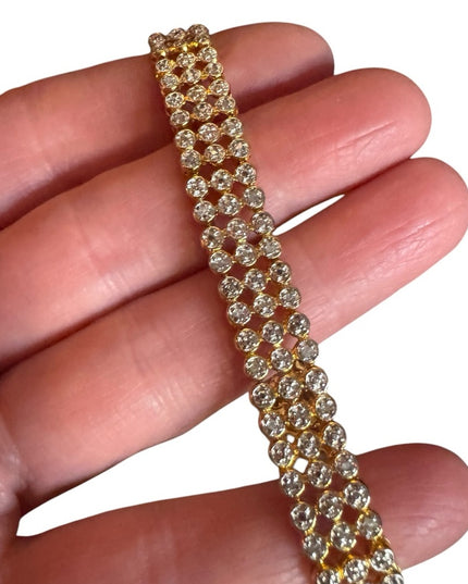 Elegant sterling silver 925 18k gold plt CZ tennis Bracelet