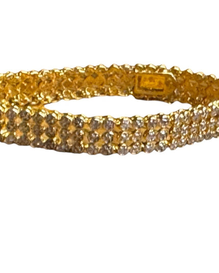 Elegant sterling silver 925 18k gold plt CZ tennis Bracelet