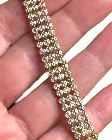 Elegant sterling silver 925 18k gold plt CZ tennis Bracelet