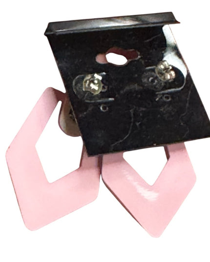 Pink Geometric Earrings Vintage  Plastic 1970s