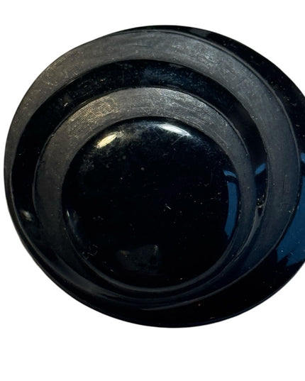 Vintage modernist swirl black enamel round brooch 1960s