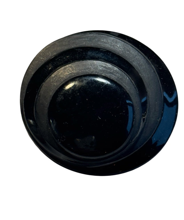 Vintage modernist swirl black enamel round brooch 1960s