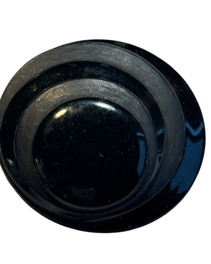 Vintage modernist swirl black enamel round brooch 1960s