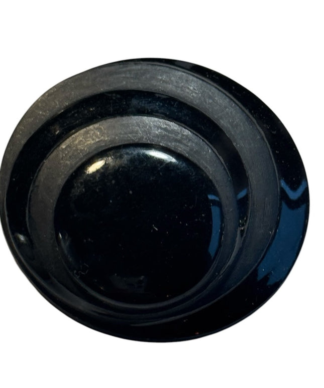 Vintage modernist swirl black enamel round brooch 1960s