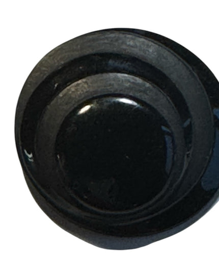 Vintage modernist swirl black enamel round brooch 1960s