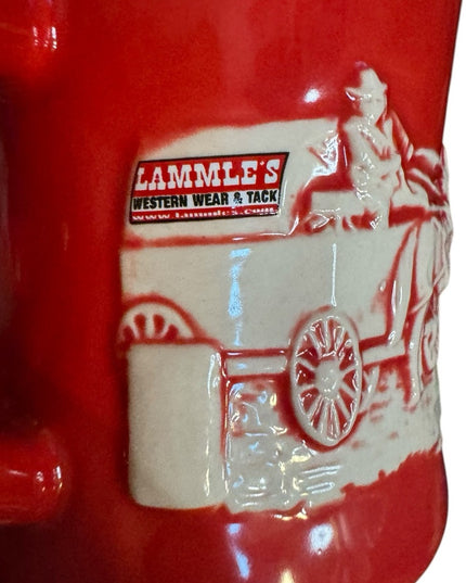 OFFICIAL CALGARY STAMPEDE SOUVENIR CHUCKWAGON MUG RED