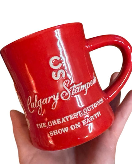 OFFICIAL CALGARY STAMPEDE SOUVENIR CHUCKWAGON MUG RED
