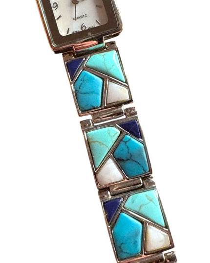 Vintage Vivah Faux Turquoise Mosaic Blue Women's Watch