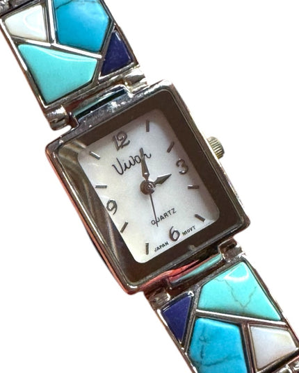 Vintage Vivah Faux Turquoise Mosaic Blue Women's Watch