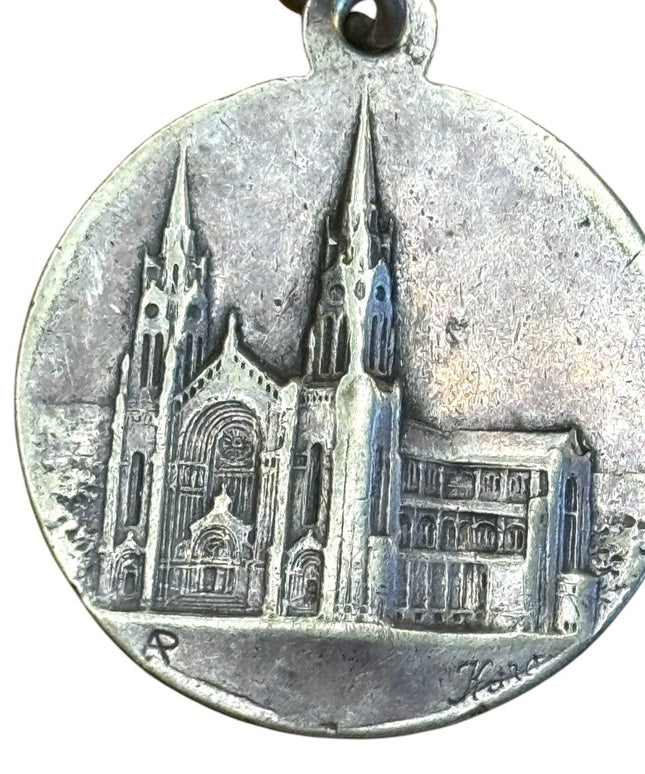 Sainte Anne de Beaupre Silver Vintage Medal Pendant medal