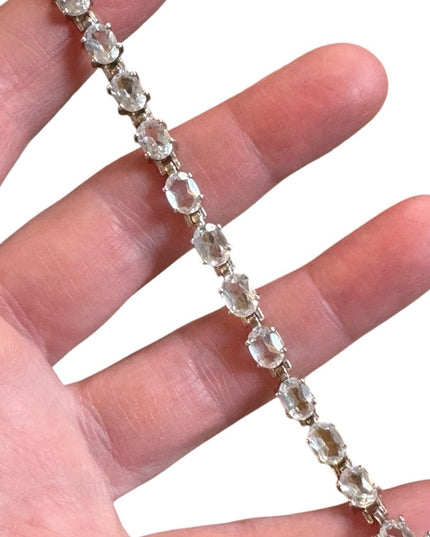 Elegant Sterling silver 925  Clear Topaz tennis bracelet Bracelet