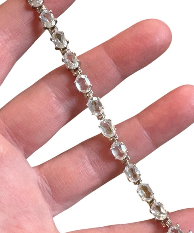 Elegant Sterling silver 925  Clear Topaz tennis bracelet Bracelet