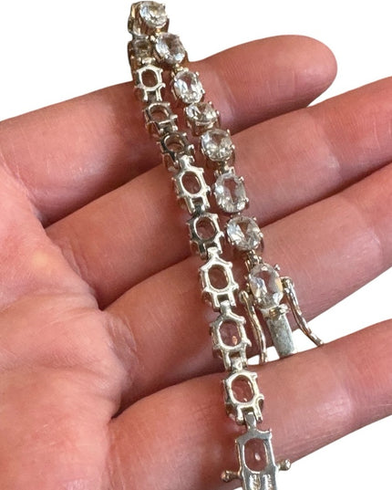Elegant Sterling silver 925  Clear Topaz tennis bracelet Bracelet