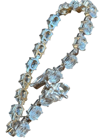 Elegant Sterling silver 925  Clear Topaz tennis bracelet Bracelet