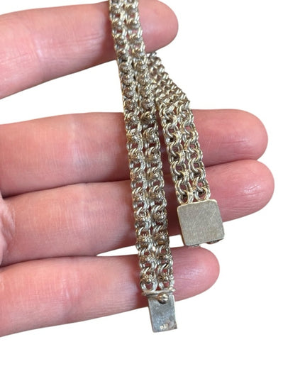 Elegant 800 Silver filagree link art deco Antique Bracelet