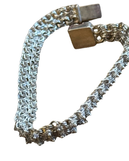 Elegant 800 Silver filagree link art deco Antique Bracelet